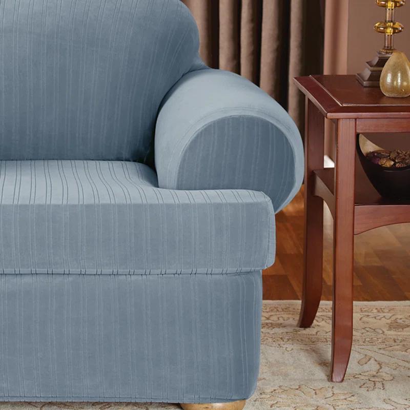Sure Fit Stretch Pinstripe T-Cushion Armchair Slipcover