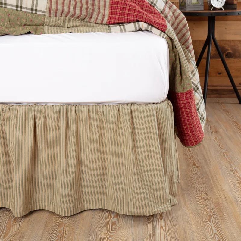 VHC Brands Ozark Ticking Stripe 16" Bed Skirt & Reviews | Wayfair