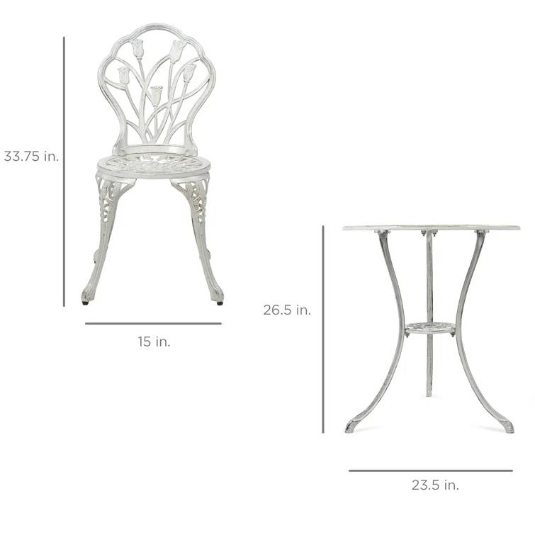 Fleur De Lis Living Stambaugh 2 - Person Patio Dining Set with Round Table