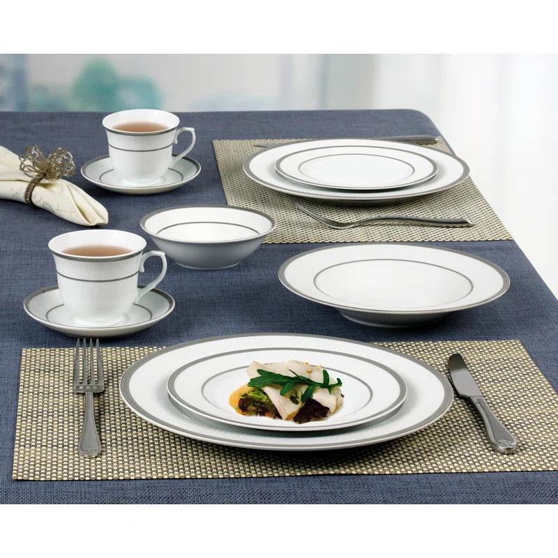 Lorren Home Trends 24 Piece Porcelain China Dinnerware Set - Service for 4