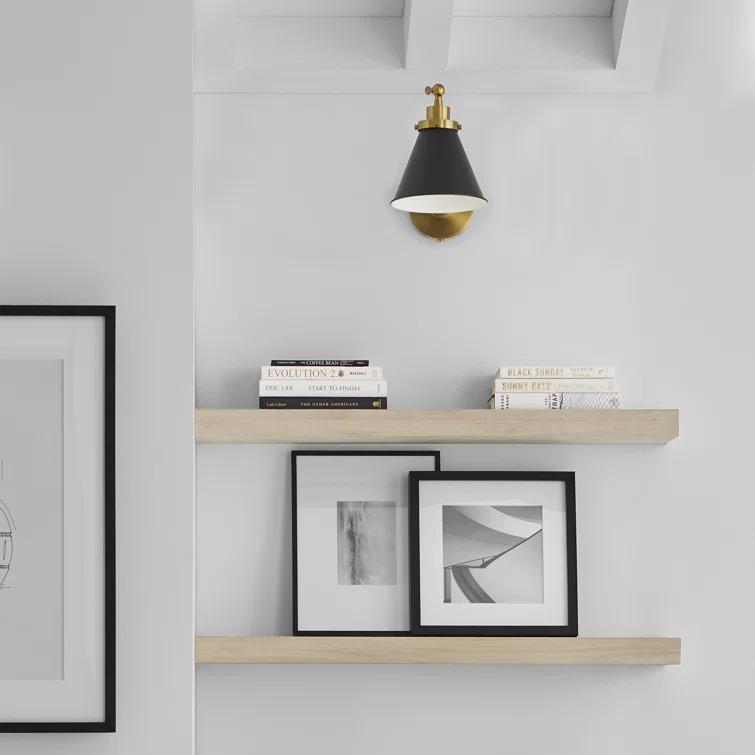 Midnight Elegance Dimmable Black and Brass Swing Arm Sconce