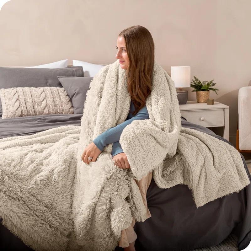 Bare Home Shaggy Faux Fur Sherpa Blanket