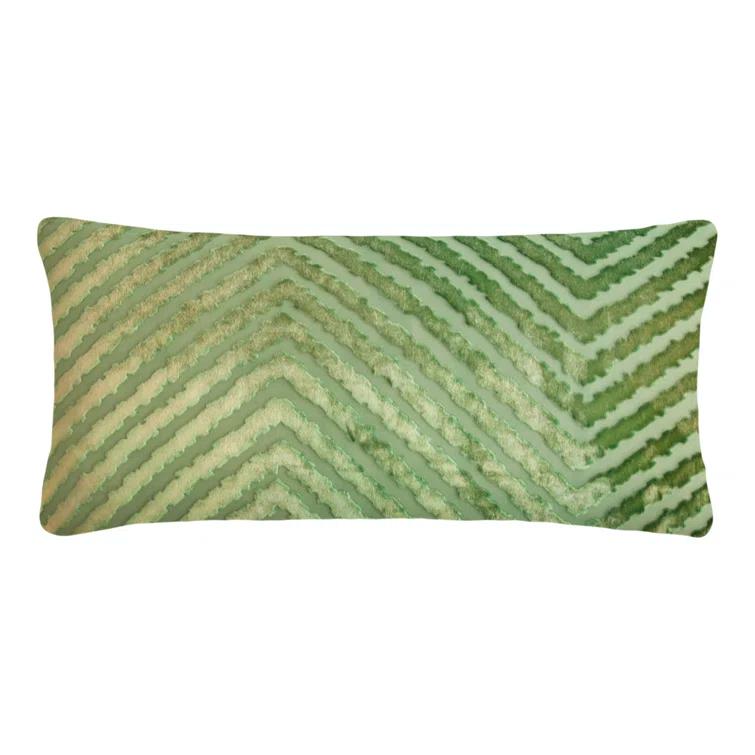 Kevin O'Brien Studio Chevron Velvet Reversible Throw Pillow