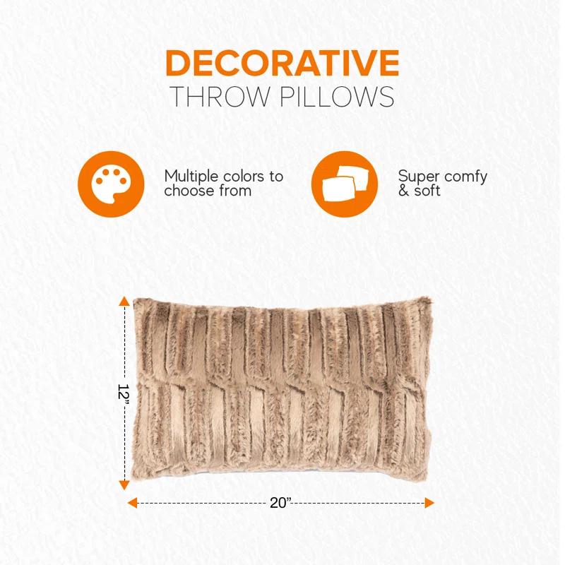 Cheer Collection Faux Fur Throw Pillow (Set of 2)