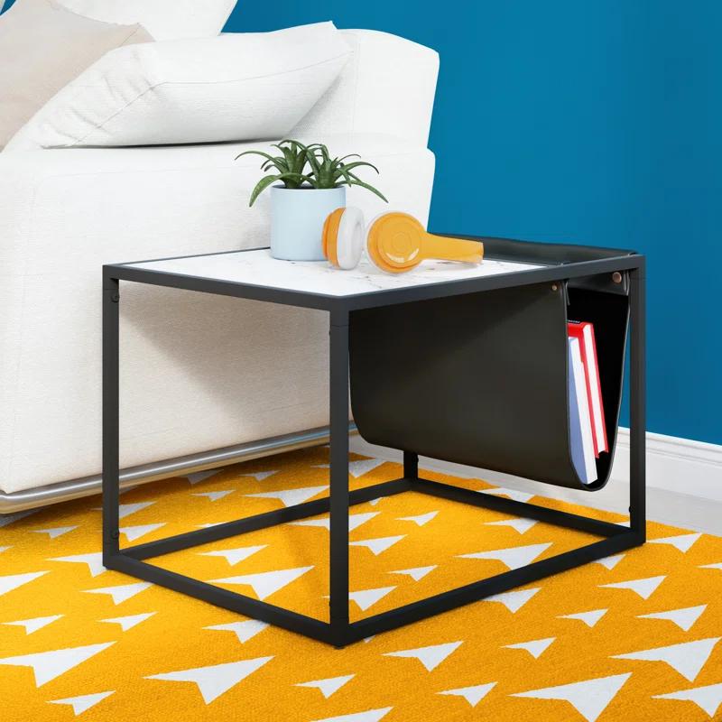 ClickDecor Wilson Modern Accent Side Table with Marble Top