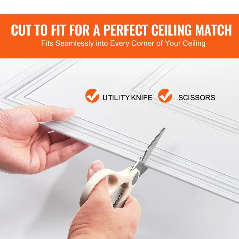 VEVOR Ceiling Tiles 12-Pack 24 x 24 in PVC Easy Installation White Geometric (Set of 12)