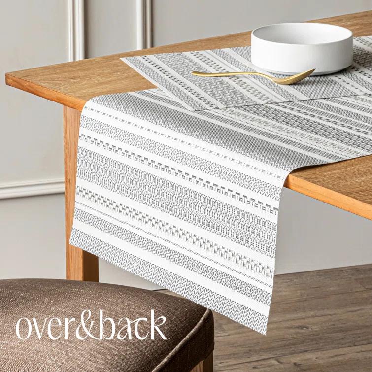 over&back Reversible Striped Table Runner