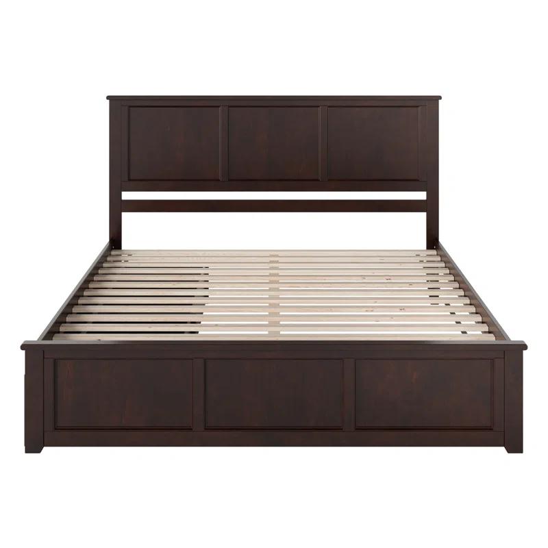 Madison Solid Wood Platform Bed with Matching Footboard & Storage Drawers