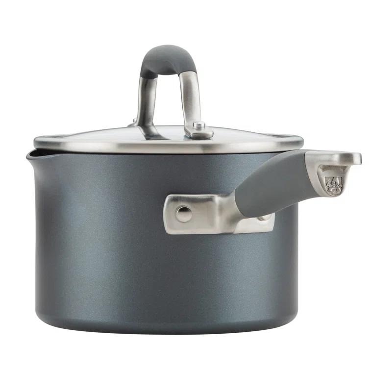 Anolon Anolon Advanced Home Hard Anodized Nonstick Saucepan With Straining Lid, 2 Quart