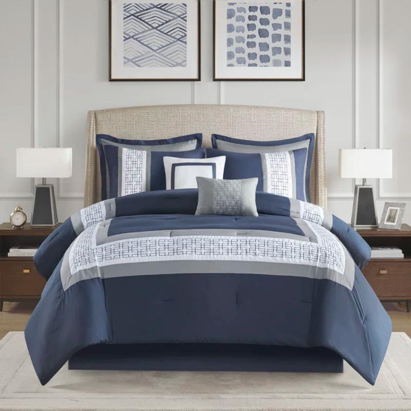 510 Design 8 Piece Embroidered Comforter Set