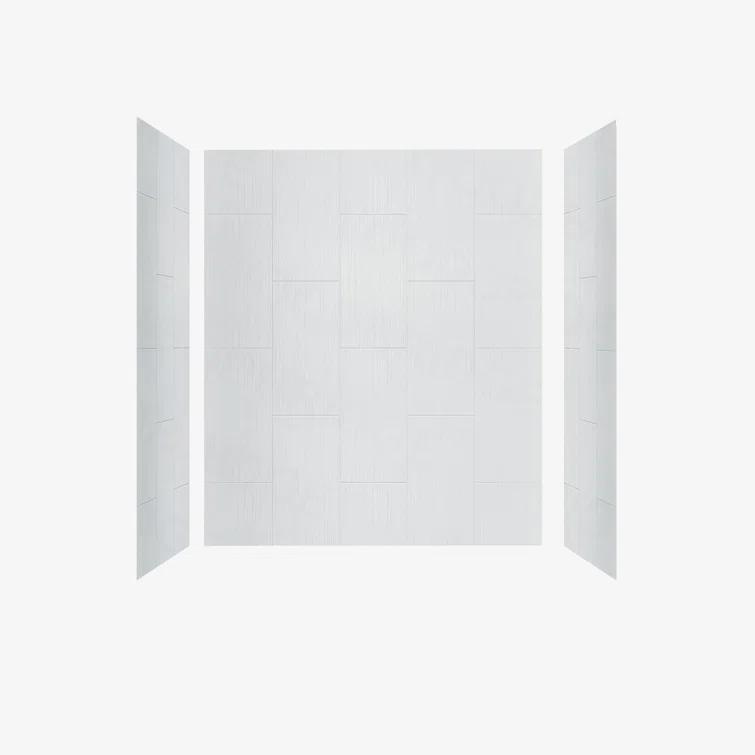 WoodBridge 75/96" H Solid Surface Shower & Tub Wall Panel, Surround, Quick Install, Cuttable, 0.138" thick