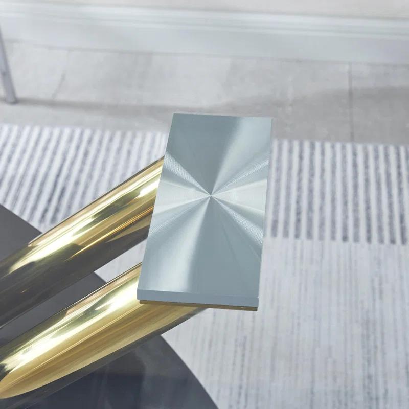Stylish Dining Room Table, Luxury Glass Top Dining Table