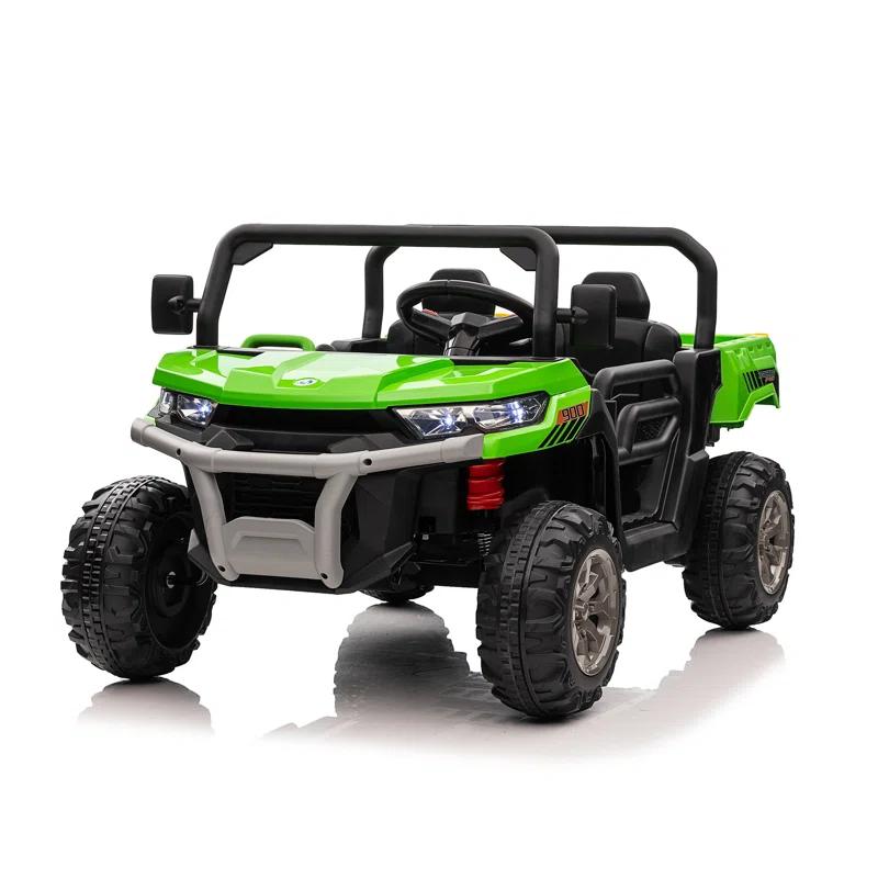 4 Wheels 24V Ride on Dump Truck Toys 2 Seater Kids Ride On UTV Car with Remote Control,Electric Dump Bed