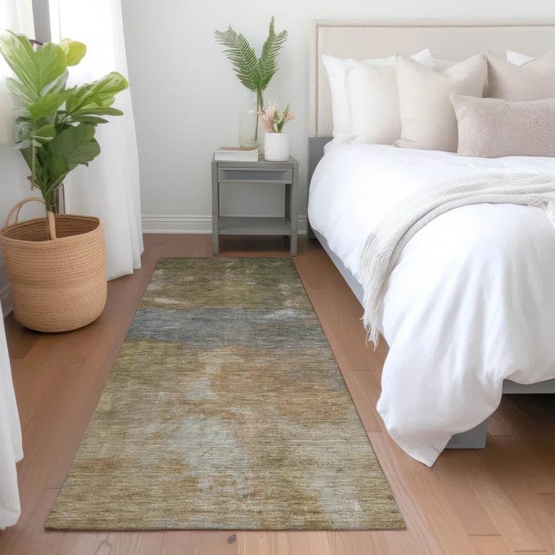 Machine Washable Indoor/Outdoor Chantille ACN1364 Copper Rug