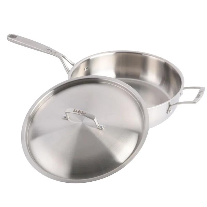 Babish 5 Quart Non-Stick Stainless Steel (18/8) Saute Pan with Lid | Wayfair