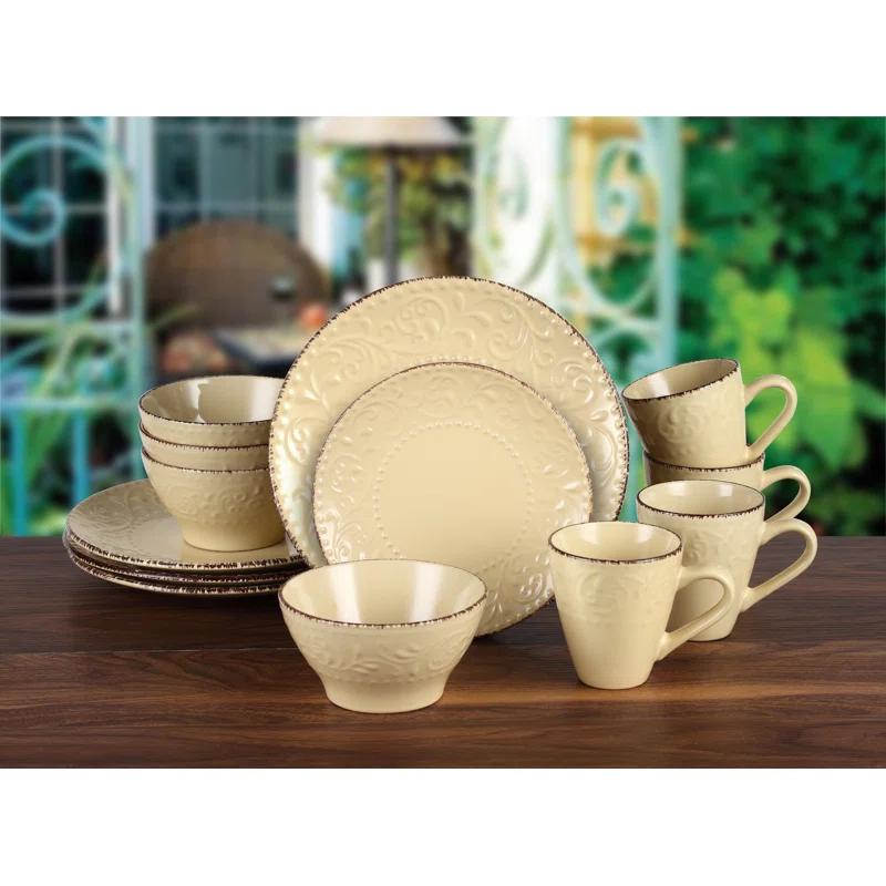 Lorren Home Trends Lorren 16 Piece Stoneware Dinnerware Set - Service for 4