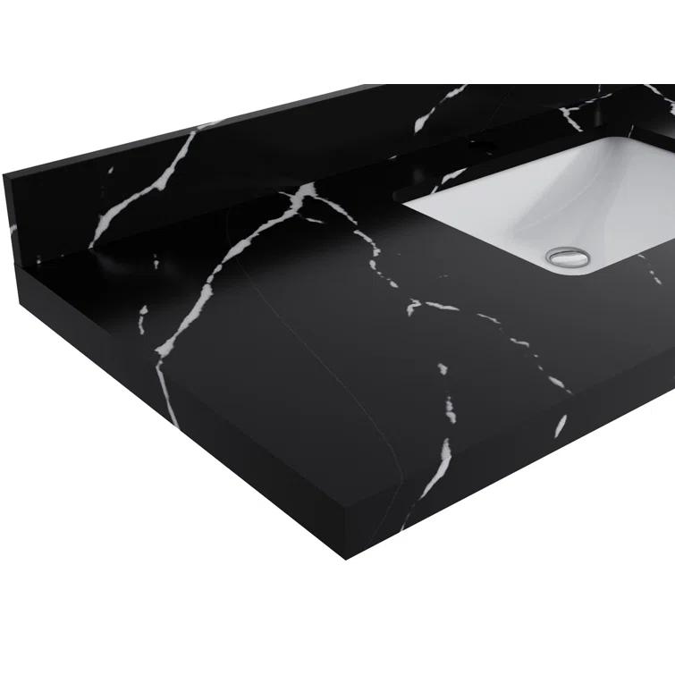 Willow Collections Aberdeen 84'' Double Bathroom Vanity with Quartz Top