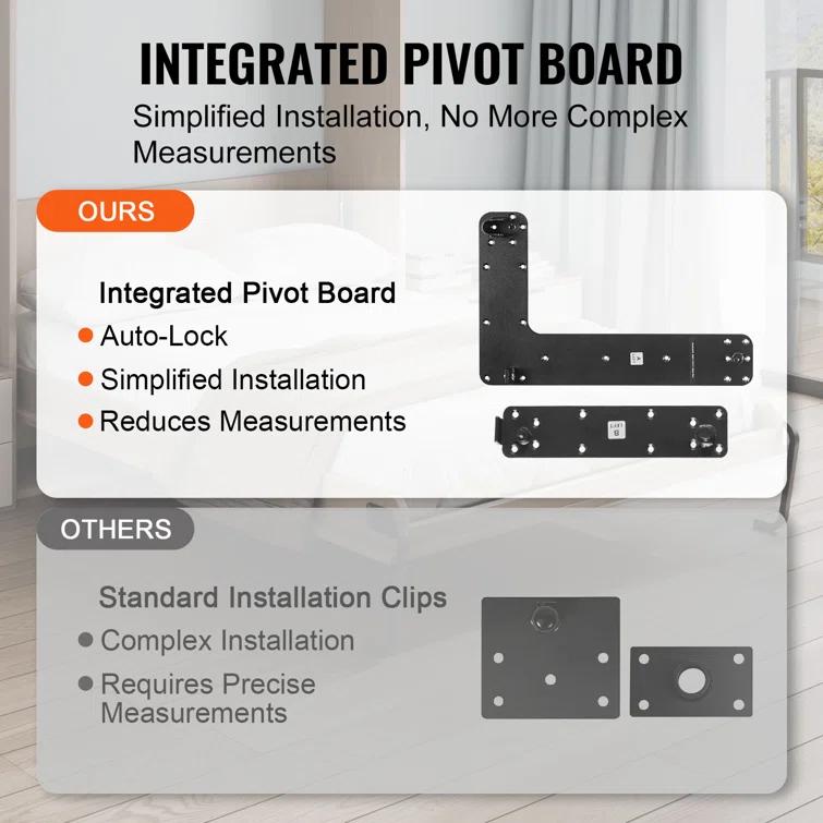 VEVOR Murphy Bed Kit Queen Deluxe DIY Wall Bed Mechanical Hardware Kit Fol