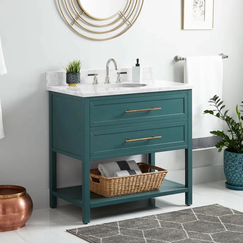 36" Robertson Single Bathroom Vanity Set with Oval Undermount Sink