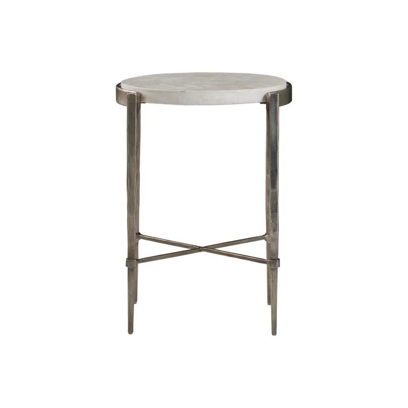 Artistica Home Signature Designs Percival Stone Veneer Tray Top End Table
