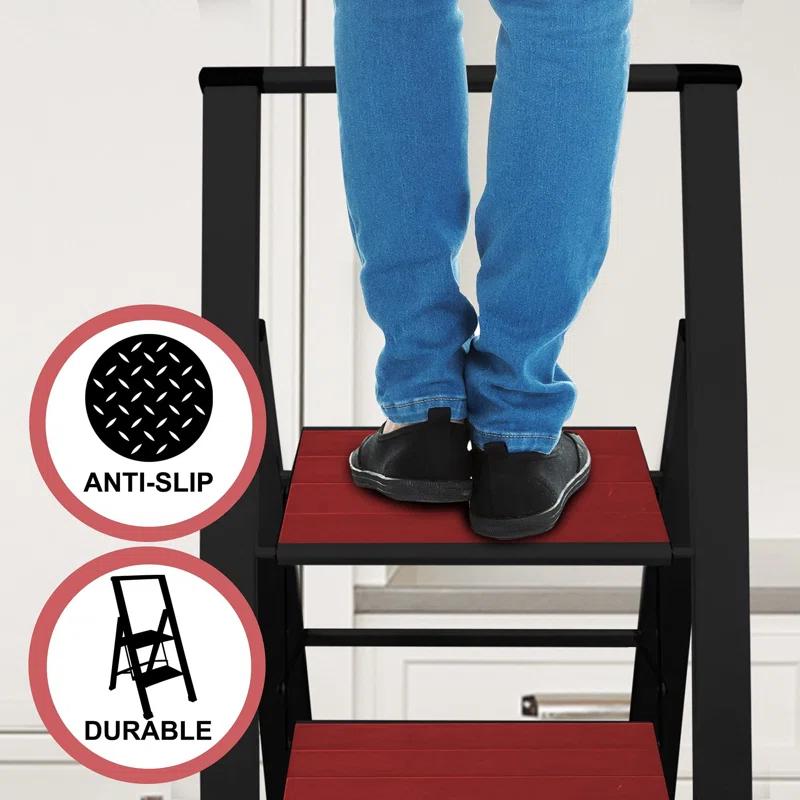 Sorfey Sorfey Step Ladders 4 - Step Steel Lightweight Folding Step Stool