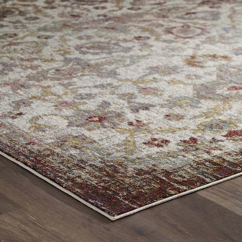 Modway Modway Success Kaede Distressed Vintage Floral Moroccan Trellis Area Rug, 5x8, Multicolored