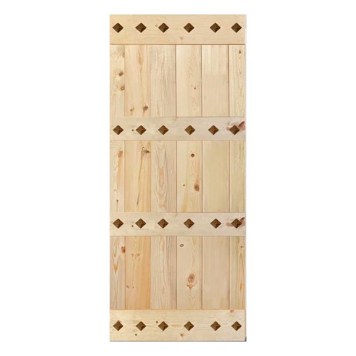 IsLife 84'' Solid Wood Paneled Matte without Installation Hardware Kit Barn Door