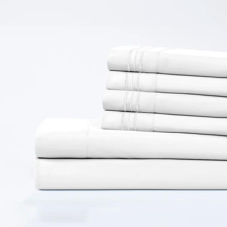 Modern Threads Modern Threads 6-Piece Bed Sheet Set, Deep Pocket, Ultra Soft Microfiber, Cool & Breathable