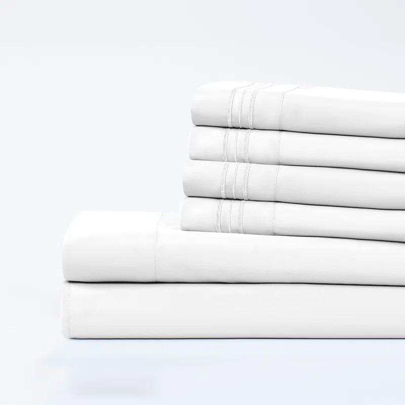 Modern Threads Modern Threads 6-Piece Bed Sheet Set, Deep Pocket, Ultra Soft Microfiber, Cool & Breathable