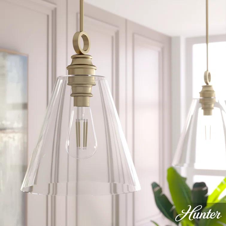 Hunter Fan Klein 1 Light Glass Cone Pendant