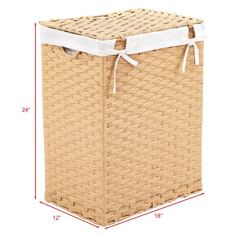 Handwoven Rectangle Laundry Hamper