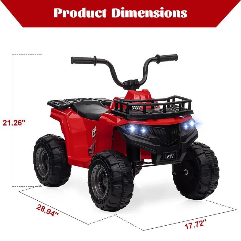 Hetoy Kids Ride On ATV, 12V Battery Powered Electric Vehicle
