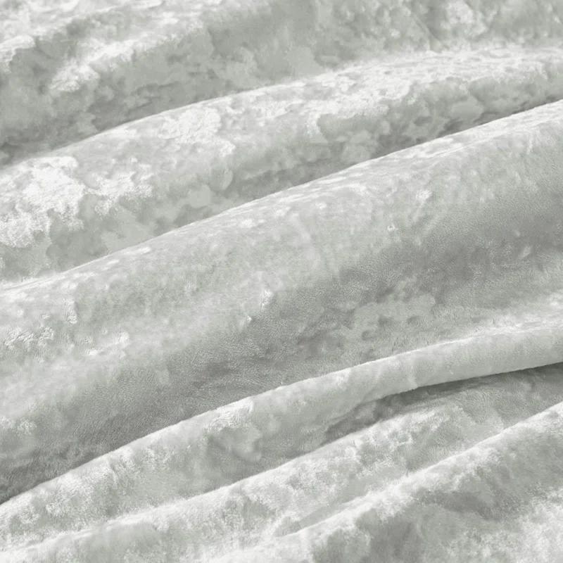 Twin/Twin XL Arabella Crushed Velvet to Faux Shearling Soft Reversible Teen Comforter Set Silver - Intelligent Design: Hypoallergenic Velvet Bedding