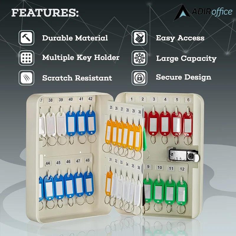AdirOffice 48 Key Cabinet with Dial / Combination Lock (Set of 2)