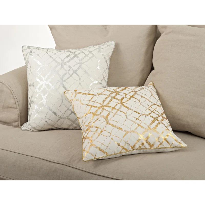 Saro Lustrous Pillow Collection Geometric Cotton Pillow Cover