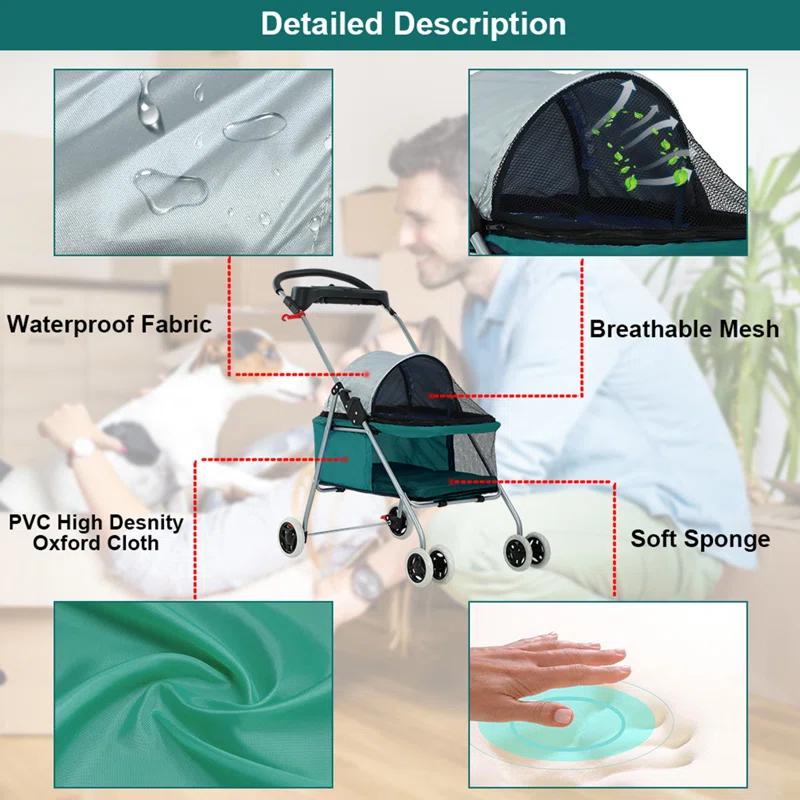 BestPet Foldable Pet Jogger Stroller