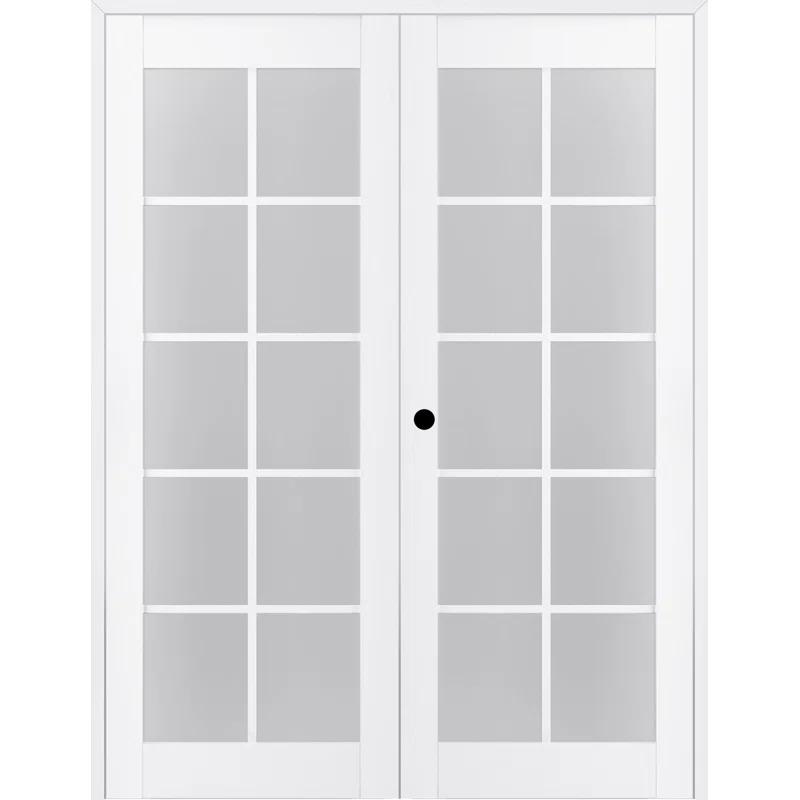 Belldinni Palladio Active 10-Lite Frosted Glass Wood Composite Double Prehung French Door