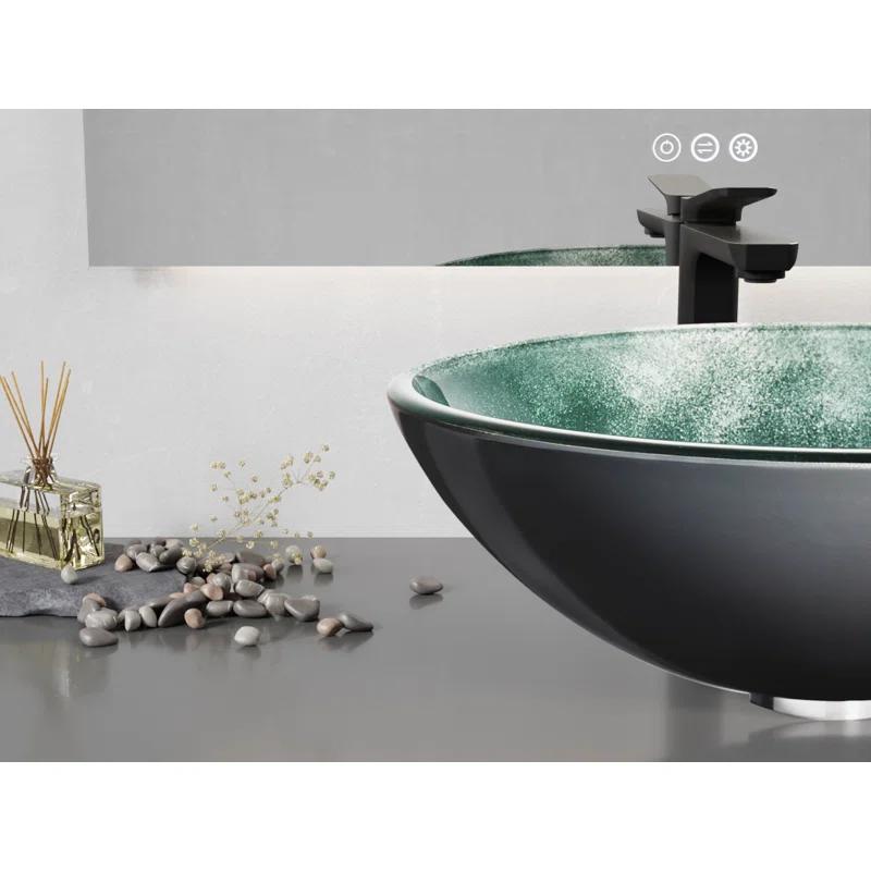 ANZZI LS-AZ917 ANZZI Belissima 16.5'' Stellar Gray Glass Circular Bathroom Sink