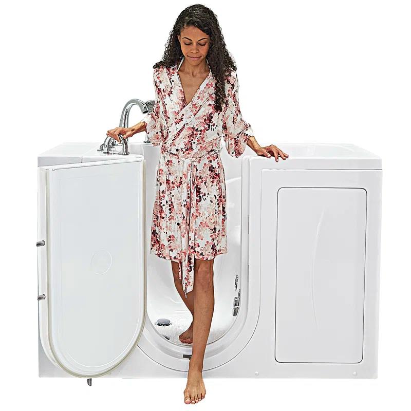 Monaco 32"x52" Acrylic Hydro Massage Walk-In Bathtub, 5 Piece Fast Fill Faucet, 2" Dual Drain