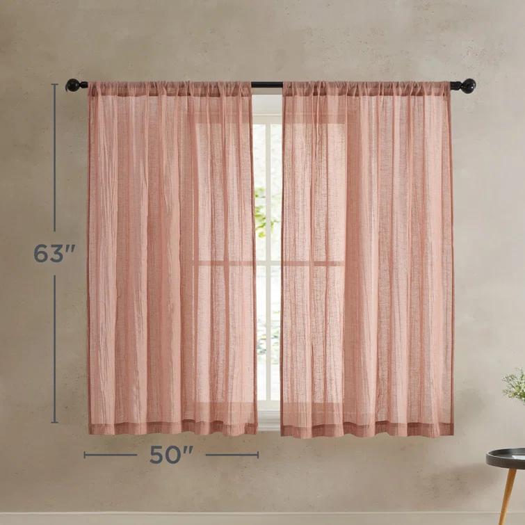 Solid Semi-Sheer Curtain Panels (Set of 2)