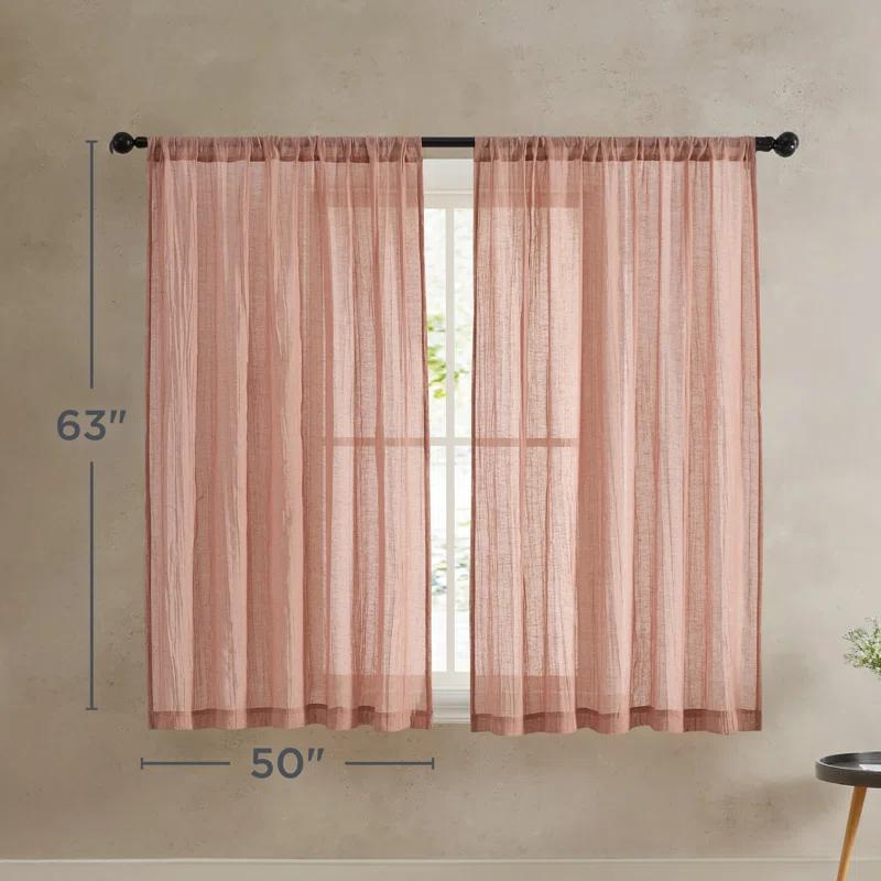 Solid Semi-Sheer Curtain Panels (Set of 2)
