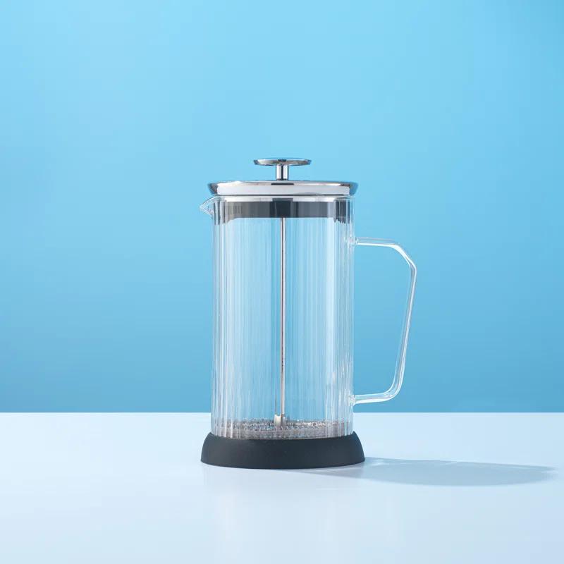 JoyJolt JG10327 JoyJolt Savor Fluted French Press Coffee and Tea Maker, 33.8oz