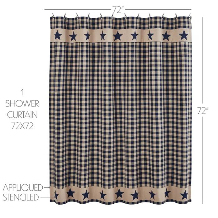 VHC Brands Higher Glory My Country Plaid Shower Curtain