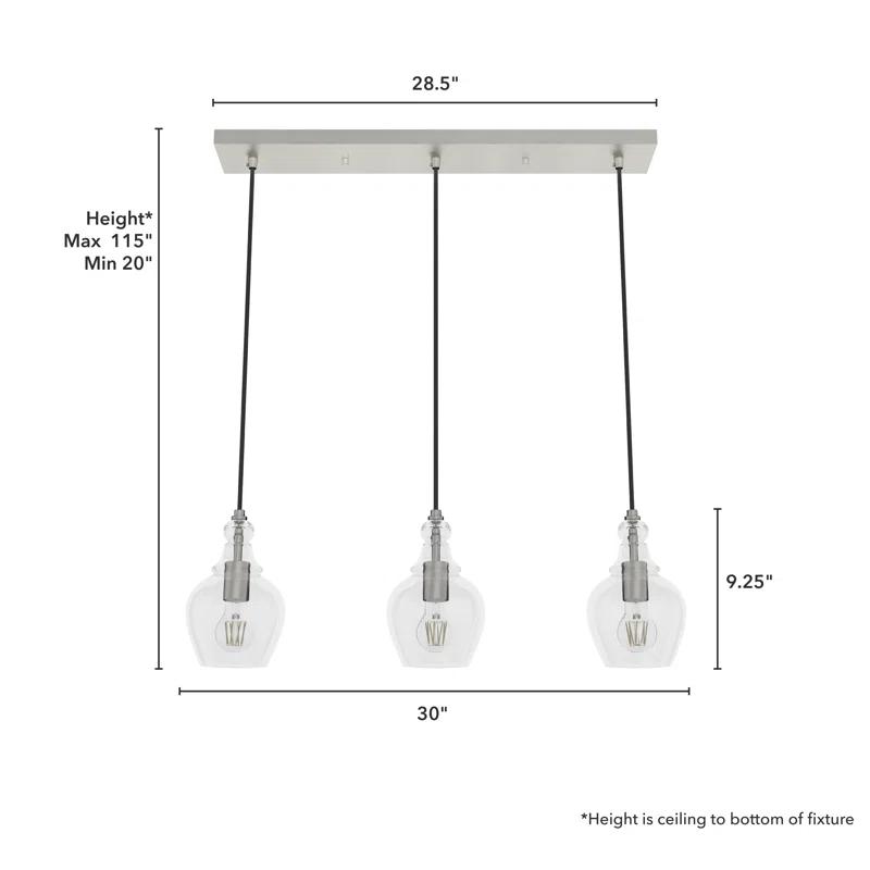 Hunter Fan Maple Park 3 Light Linear Bell Pendant