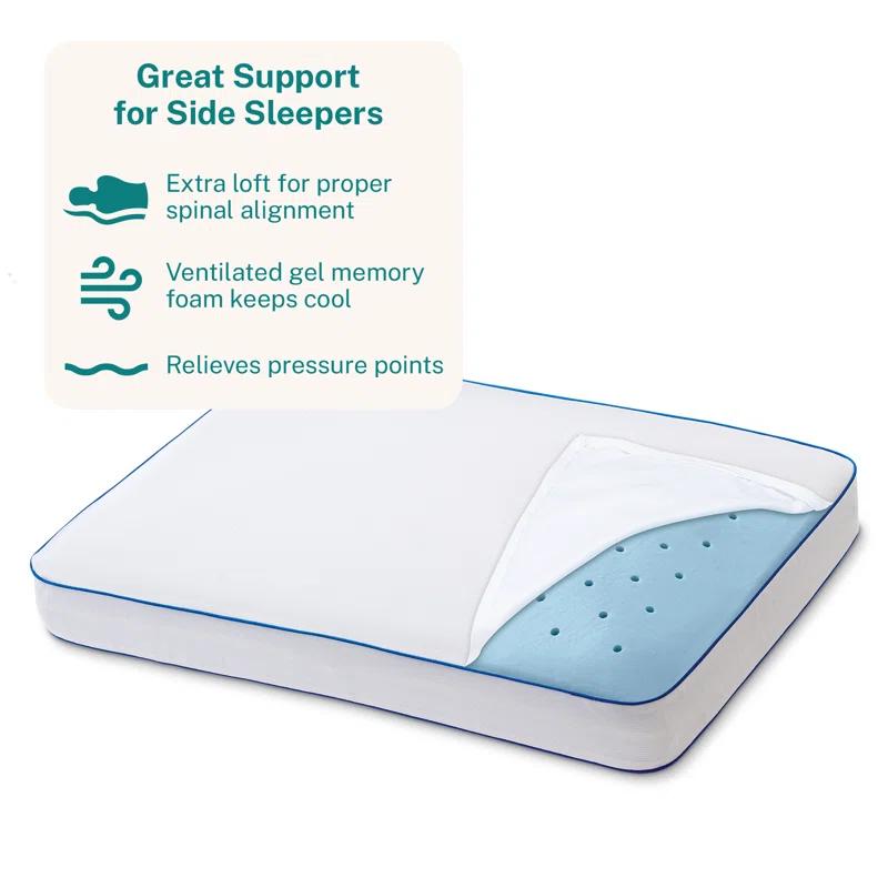 Sleep Innovations Gel Memory Foam Medium Cooling Pillow