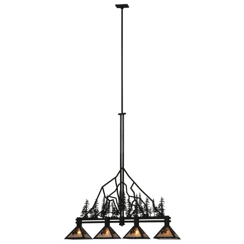 Meyda Lighting Rustic Lodge 4 - Light Black Kitchen Island Pendant