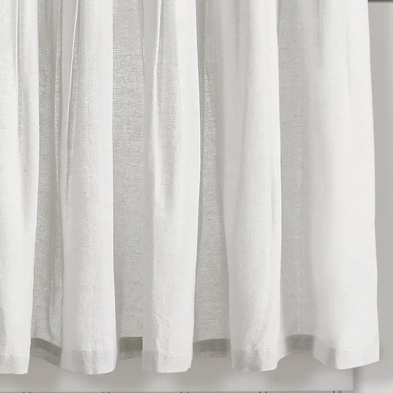 Lush Decor Linen Button Cotton Blend Tailored 29'' W Cafe Curtain (Set of 2)