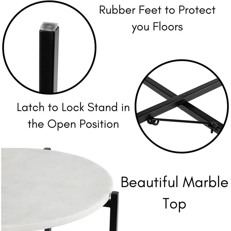 BirdRock Home Marble Tray Top End Table