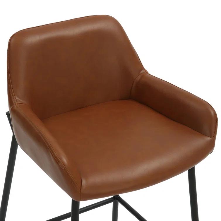 Steelside™ Greely Upholstered Counter Stool with Metal Frame (Set of 2)