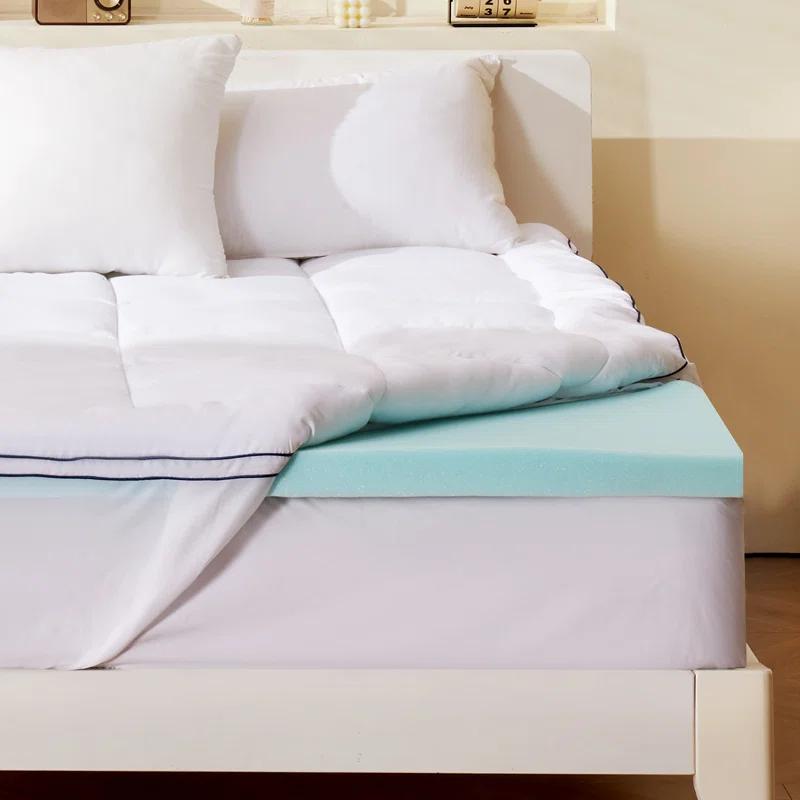 VEVOR Mattress Topper Premium Memory Foam Fiber Fill 4 in Thickness